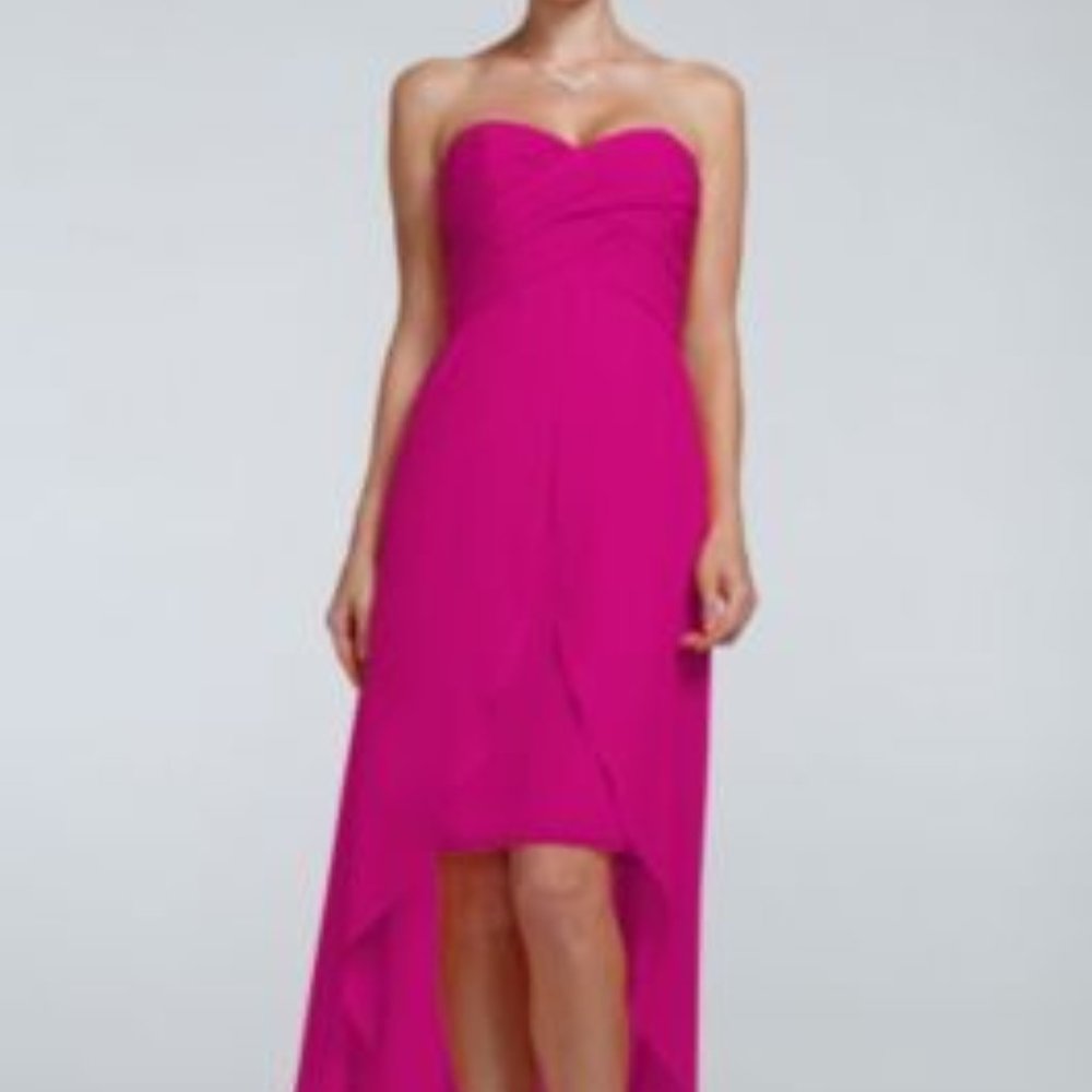 David’s Bridal Strapless Hi Low Bridesmaid Dress